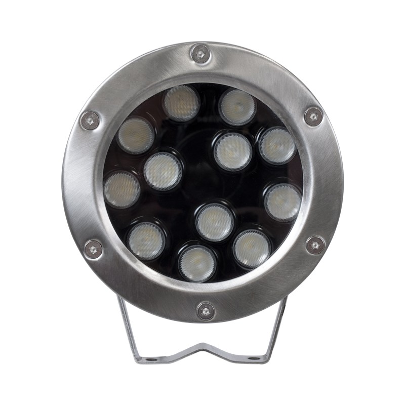 GloboStar® UNDERWATER-JERRY 90425 Υποβρύχιο Επιφανειακό Φωτιστικό Σποτ Ειδικό για Σιντριβάνια - Πισίνες - Τζακούζι LED 12W 1020lm 30° DC 24V Αδιάβροχο IP68 Μ14.5 x Π7 x Υ19cm RGBW DMX512 - Ανοξείδωτο Ατσάλι SS304 - 3 Χρόνια Εγγύηση