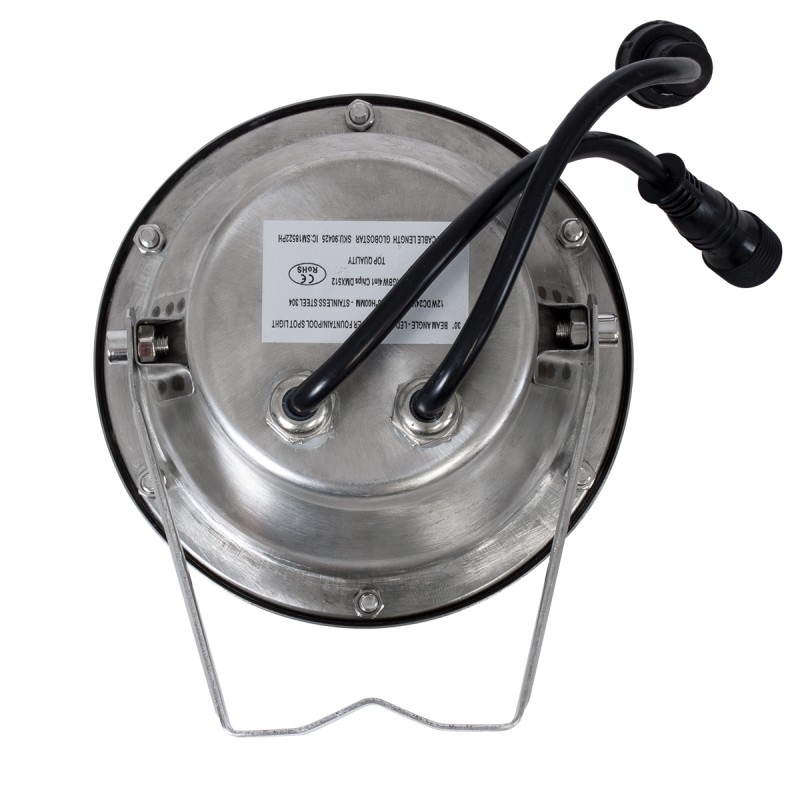 GloboStar® UNDERWATER-JERRY 90425 Υποβρύχιο Επιφανειακό Φωτιστικό Σποτ Ειδικό για Σιντριβάνια - Πισίνες - Τζακούζι LED 12W 1020lm 30° DC 24V Αδιάβροχο IP68 Μ14.5 x Π7 x Υ19cm RGBW DMX512 - Ανοξείδωτο Ατσάλι SS304 - 3 Χρόνια Εγγύηση