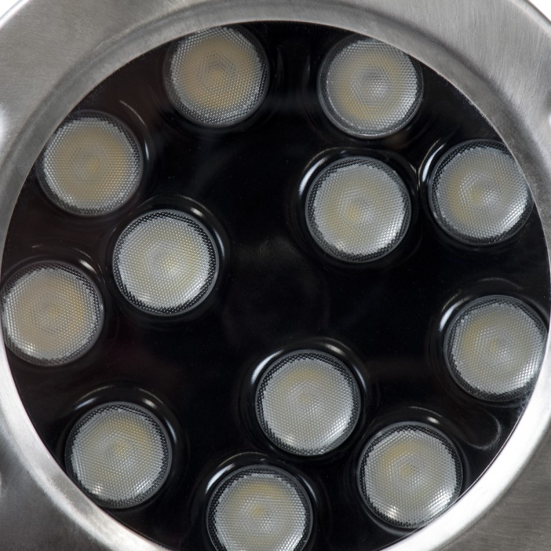 GloboStar® UNDERWATER-JERRY 90425 Υποβρύχιο Επιφανειακό Φωτιστικό Σποτ Ειδικό για Σιντριβάνια - Πισίνες - Τζακούζι LED 12W 1020lm 30° DC 24V Αδιάβροχο IP68 Μ14.5 x Π7 x Υ19cm RGBW DMX512 - Ανοξείδωτο Ατσάλι SS304 - 3 Χρόνια Εγγύηση