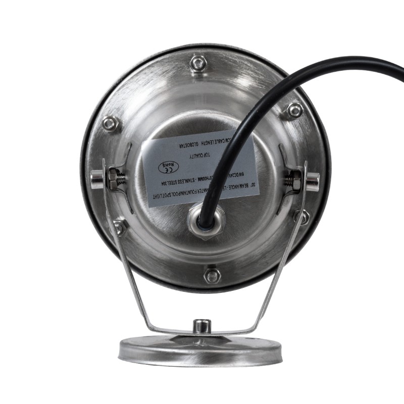 GloboStar® UNDERWATER-DEDY 90426 Υποβρύχιο Επιφανειακό Φωτιστικό Σποτ Ειδικό για Σιντριβάνια - Πισίνες - Τζακούζι LED 6W 540lm 30° DC 24V Αδιάβροχο IP68 Μ12 x Π7.5 x Υ14.5cm Θερμό Λευκό 2700K - Ανοξείδωτο Ατσάλι SS304 - 3 Years Warranty