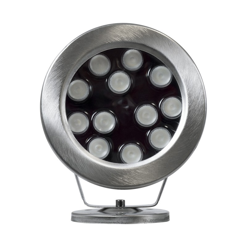 GloboStar® UNDERWATER-DENIS 90431 Υποβρύχιο Επιφανειακό Φωτιστικό Σποτ Ειδικό για Σιντριβάνια - Πισίνες - Τζακούζι LED 12W 1020lm 30° DC 24V Αδιάβροχο IP68 Μ14.5 x Π7 x Υ17cm RGBW DMX512 - Ανοξείδωτο Ατσάλι SS304 - 3 Χρόνια Εγγύηση