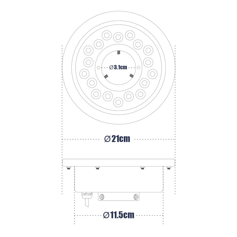 GloboStar® UNDERWATER-DENIS 90434 Υποβρύχιο Χωνευτό Φωτιστικό Σποτ Ειδικό για Σιντριβάνια - Πισίνες - Τζακούζι LED 9W 765lm 30° DC 24V Αδιάβροχο IP68 Φ21 x Υ7.5cm RGBW DMX512 - Ανοξείδωτο Ατσάλι SS304 - 3 Years Warranty