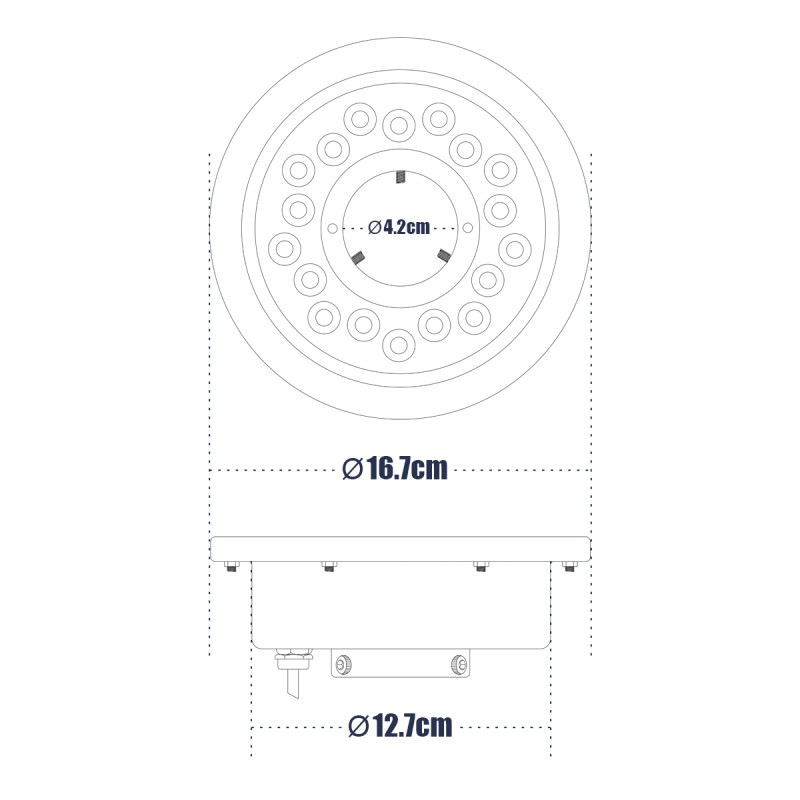 GloboStar® UNDERWATER-DENIS 90435 Υποβρύχιο Χωνευτό Φωτιστικό Σποτ Ειδικό για Σιντριβάνια - Πισίνες - Τζακούζι LED 9W 810lm 30° DC 24V Αδιάβροχο IP68 Φ16.7 x Υ7.5cm Θερμό Λευκό 2700K - Ανοξείδωτο Ατσάλι SS304 - 3 Years Warranty