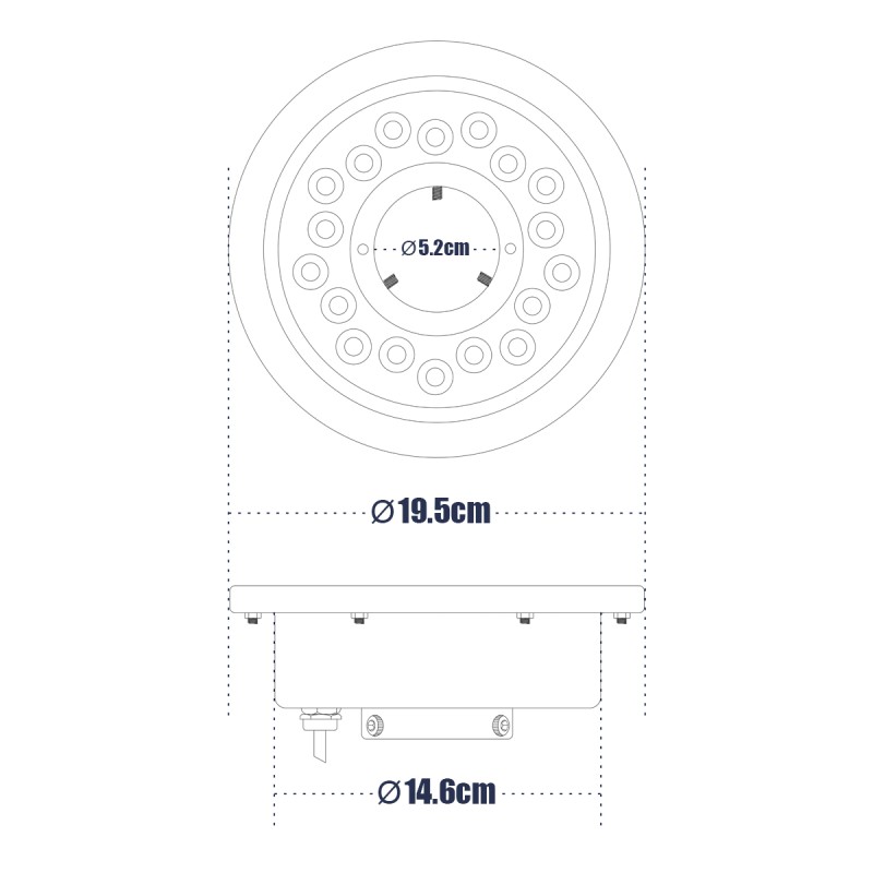 GloboStar® UNDERWATER-DENIS 90439 Υποβρύχιο Χωνευτό Φωτιστικό Σποτ Ειδικό για Σιντριβάνια - Πισίνες - Τζακούζι LED 12W 1200lm 30° DC 24V Αδιάβροχο IP68 Φ19.5 x Υ7.5cm Ψυχρό Λευκό 6000K - Ανοξείδωτο Ατσάλι SS304 - 3 Years Warranty