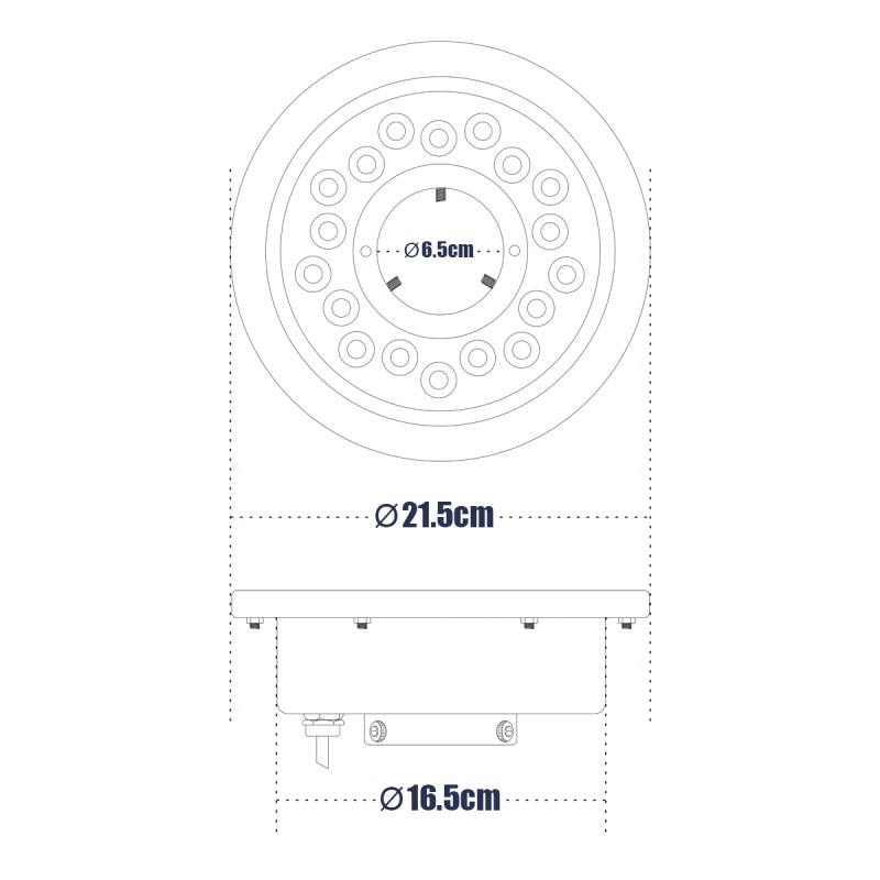 GloboStar® UNDERWATER-DENIS 90442 Υποβρύχιο Χωνευτό Φωτιστικό Σποτ Ειδικό για Σιντριβάνια - Πισίνες - Τζακούζι LED 18W 1800lm 30° DC 24V Αδιάβροχο IP68 Φ21.5 x Υ8cm Ψυχρό Λευκό 6000K - Ανοξείδωτο Ατσάλι SS304 - 3 Years Warranty
