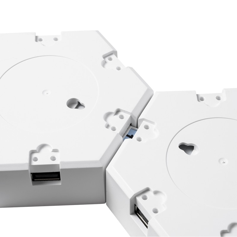 GloboStar® DIGIOCTA 90448 Σετ 6 Ψηφιακων LED RGB Φωτιστικών Κυψελών με Ψηφιακό Controller με WiFi Smart APP & Ασύρματο Χειριστήριο RF 2.4Ghz - LED SMD 5050 9W/Σετ 84PIXEL/Σετ 720lm/Σετ 120° DC 5V με USB 2.0 IP20 Πολύχρωμο RGB - Dimmable - Μ10.5 x Π10.