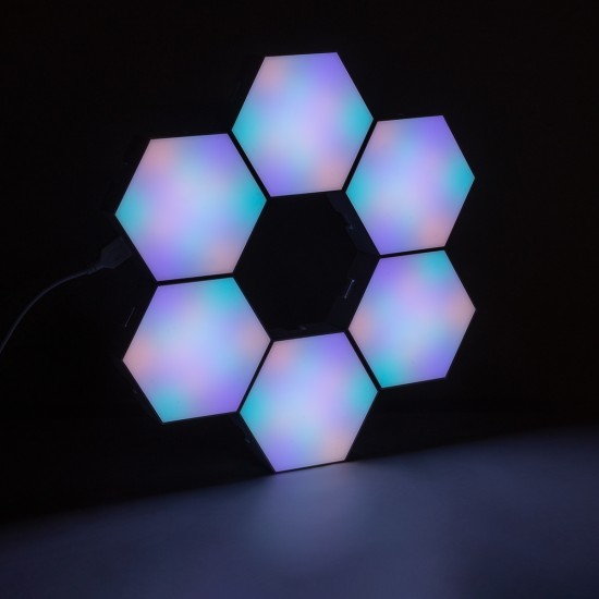 GloboStar® DIGIOCTA 90448 Σετ 6 Ψηφιακων LED RGB Φωτιστικών Κυψελών με Ψηφιακό Controller με WiFi Smart APP & Ασύρματο Χειριστήριο RF 2.4Ghz - LED SMD 5050 9W/Σετ 84PIXEL/Σετ 720lm/Σετ 120° DC 5V με USB 2.0 IP20 Πολύχρωμο RGB - Dimmable - Μ10.5 x Π10. GloboStar® DIGIOCTA 90448 Σετ 6 Ψηφιακων LED RGB Φωτιστικών Κυψελών με Ψηφιακό Controller με WiFi Smart APP & Ασύρματο Χειριστήριο RF 2.4Ghz - LED SMD 5050 9W/Σετ 84PIXEL/Σετ 720lm/Σετ 120° DC 5V με USB 2.0 IP20 Πολύχρωμο RGB - Dimmable - Μ10.5 x Π10.