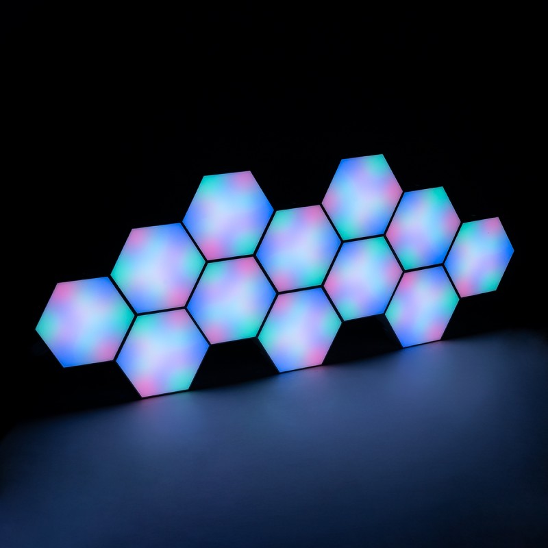 GloboStar® DIGIOCTA 90449 Σετ 12 Ψηφιακων LED RGB Φωτιστικών Κυψελών με Ψηφιακό Controller με WiFi Smart APP & Ασύρματο Χειριστήριο RF 2.4Ghz - LED SMD 5050 18W/Σετ 168PIXEL/Σετ 1440lm/Σετ 120° DC 5V με USB 2.0 IP20 Πολύχρωμο RGB - Dimmable - Μ10.5 x