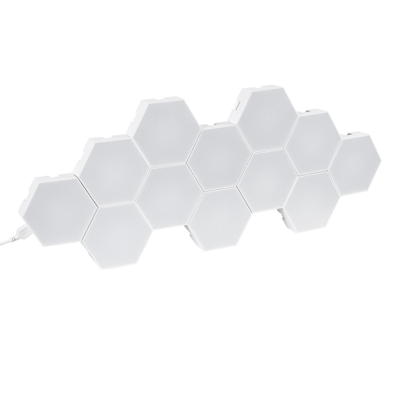 GloboStar® DIGIOCTA 90449 Σετ 12 Ψηφιακων LED RGB Φωτιστικών Κυψελών με Ψηφιακό Controller με WiFi Smart APP & Ασύρματο Χειριστήριο RF 2.4Ghz - LED SMD 5050 18W/Σετ 168PIXEL/Σετ 1440lm/Σετ 120° DC 5V με USB 2.0 IP20 Πολύχρωμο RGB - Dimmable - Μ10.5 x