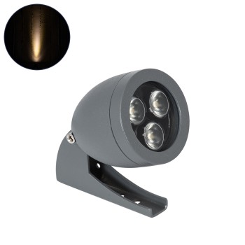 GLOBOSTAR® TREESPO 90465 Φωτιστικό Σποτ για Φυτά - Δέντρα LED 6W 660lm 15° DC 24V Αδιάβροχο IP65 Θερμό Λευκό 2700K Dimmable - Bridgelux SMD Chip - Γκρι Ανθρακί - Μ6.6 x Π9 x Υ12cm - 3 Χρόνια Εγγύηση