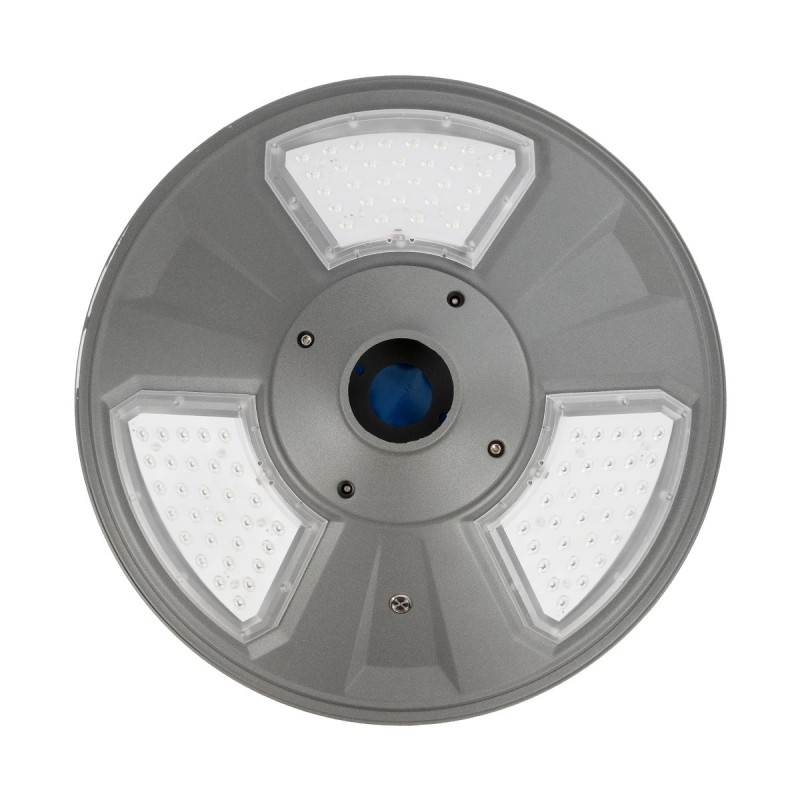 GLOBOSTAR® PARK 90500 Φωτιστικό Κεφαλής Post Top Πλατείας/Πάρκου LED 25W 2000lm 120° με Ενσωματωμένο Φωτοβολταϊκό Panel 6V 20W & Επαναφορτιζόμενη Μπαταρία Li-ion 3.2V 25000mAh με Αισθητήρα Ημέρας-Νύχτας Αδιάβροχο IP65 Ψυχρό Λευκό 6000K - Γκρι Ανθρακί