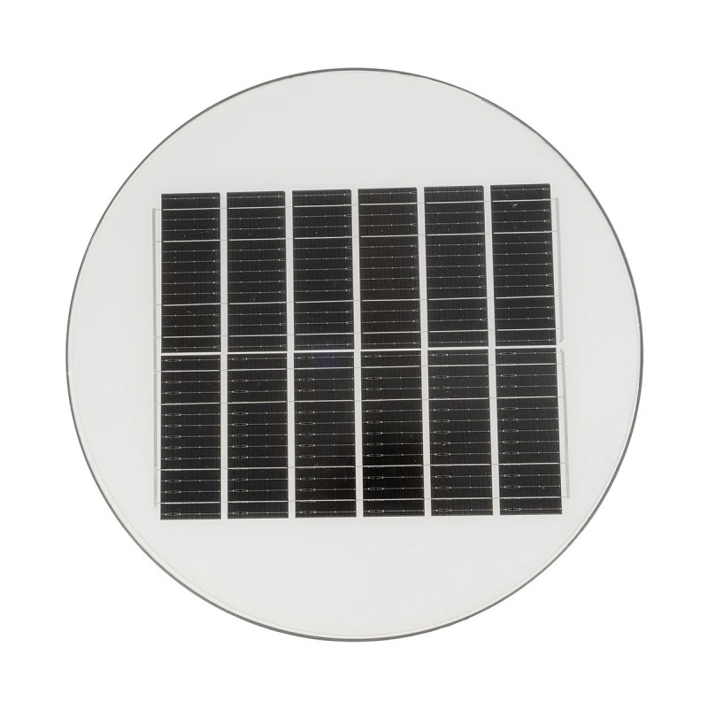 GLOBOSTAR® PARK 90500 Φωτιστικό Κεφαλής Post Top Πλατείας/Πάρκου LED 25W 2000lm 120° με Ενσωματωμένο Φωτοβολταϊκό Panel 6V 20W & Επαναφορτιζόμενη Μπαταρία Li-ion 3.2V 25000mAh με Αισθητήρα Ημέρας-Νύχτας Αδιάβροχο IP65 Ψυχρό Λευκό 6000K - Γκρι Ανθρακί