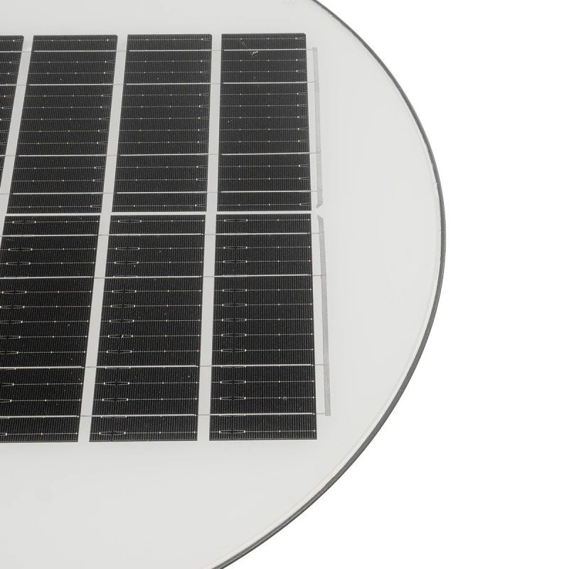 GLOBOSTAR® PARK 90500 Φωτιστικό Κεφαλής Post Top Πλατείας/Πάρκου LED 25W 2000lm 120° με Ενσωματωμένο Φωτοβολταϊκό Panel 6V 20W & Επαναφορτιζόμενη Μπαταρία Li-ion 3.2V 25000mAh με Αισθητήρα Ημέρας-Νύχτας Αδιάβροχο IP65 Ψυχρό Λευκό 6000K - Γκρι Ανθρακί