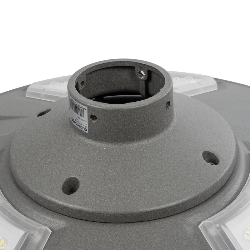GLOBOSTAR® PARK 90500 Φωτιστικό Κεφαλής Post Top Πλατείας/Πάρκου LED 25W 2000lm 120° με Ενσωματωμένο Φωτοβολταϊκό Panel 6V 20W & Επαναφορτιζόμενη Μπαταρία Li-ion 3.2V 25000mAh με Αισθητήρα Ημέρας-Νύχτας Αδιάβροχο IP65 Ψυχρό Λευκό 6000K - Γκρι Ανθρακί