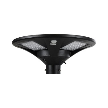 GLOBOSTAR® PARK 90501 Φωτιστικό Κεφαλής Post Top Πλατείας/Πάρκου/Κήπου με Ασύρματο Χειριστήριο LED 20W 800lm 120° με Ενσωματωμένο Φωτοβολταϊκό Panel 6V 20W & Επαναφορτιζόμενη Μπαταρία Li-ion 3.2V 25000mAh με Αισθητήρα Κίνησης-Ημέρας-Νύχτας Αδιάβροχο I