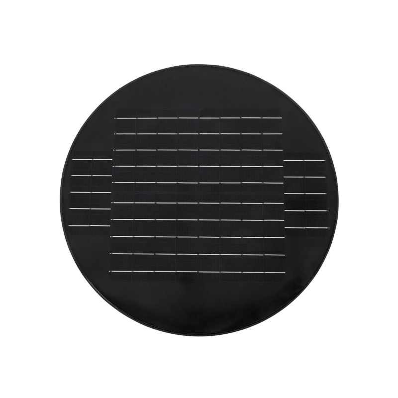 GloboStar® PARK 90501 Αυτόνομο Αδιάβροχο IP67 Ηλιακό Φωτοβολταϊκό Φωτιστικό Στύλου / Κολώνας Πλατείας LED 25W με Ανιχνευτή Κίνησης, Αισθητήρα Νυχτός και Ασύρματο Χειριστήριο Θερμό Λευκό 2700K Φ50 x Υ20cm