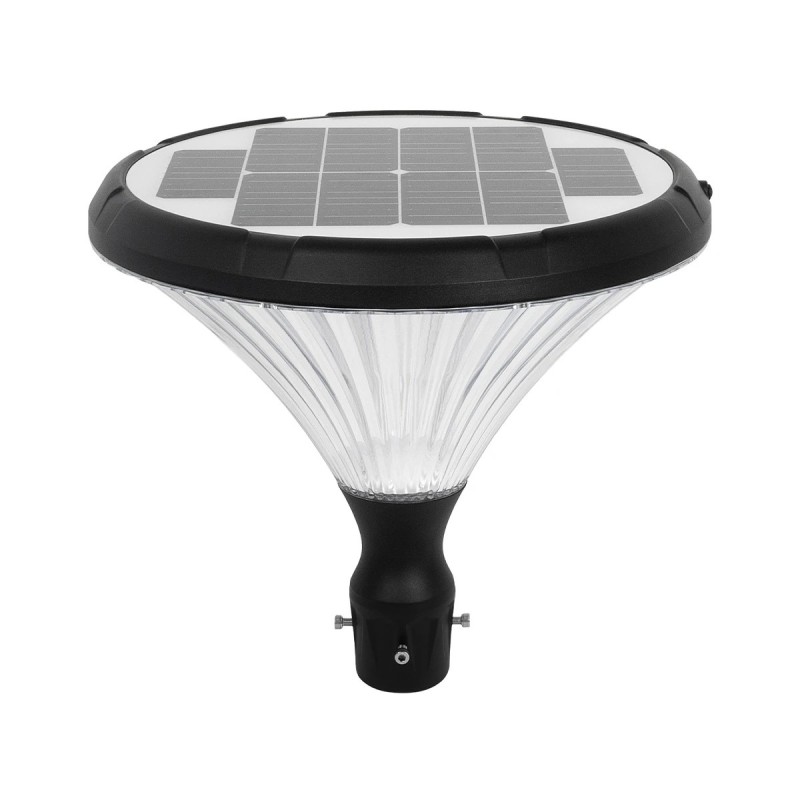 GLOBOSTAR® SQUARE 90503 Φωτιστικό Κεφαλής Post Top Πλατείας/Πάρκου/Κήπου LED 40W 1600lm 120° DC 5V με Ενσωματωμένο Φωτοβολταϊκό Panel 5V 25W & Επαναφορτιζόμενη Μπαταρία Li-ion 3.2V 30000mAh με Αισθητήρα Κίνησης-Ημέρας-Νύχτας Αδιάβροχο IP65 Θερμό Λευκό