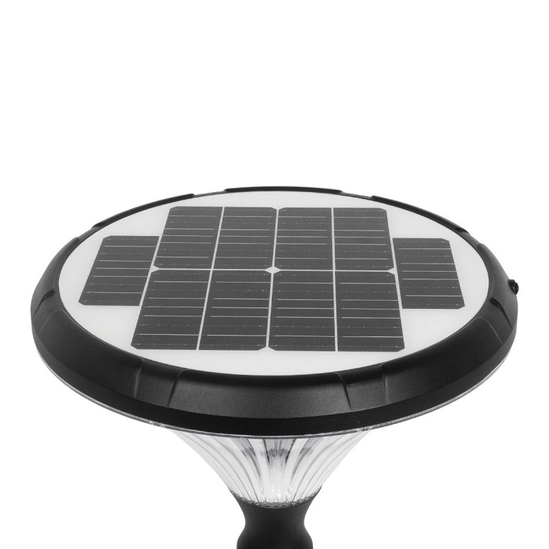 GLOBOSTAR® SQUARE 90503 Φωτιστικό Κεφαλής Post Top Πλατείας/Πάρκου/Κήπου LED 40W 1600lm 120° DC 5V με Ενσωματωμένο Φωτοβολταϊκό Panel 5V 25W & Επαναφορτιζόμενη Μπαταρία Li-ion 3.2V 30000mAh με Αισθητήρα Κίνησης-Ημέρας-Νύχτας Αδιάβροχο IP65 Θερμό Λευκό