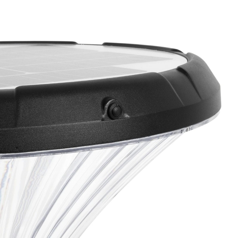 GLOBOSTAR® SQUARE 90503 Φωτιστικό Κεφαλής Post Top Πλατείας/Πάρκου/Κήπου LED 40W 1600lm 120° DC 5V με Ενσωματωμένο Φωτοβολταϊκό Panel 5V 25W & Επαναφορτιζόμενη Μπαταρία Li-ion 3.2V 30000mAh με Αισθητήρα Κίνησης-Ημέρας-Νύχτας Αδιάβροχο IP65 Θερμό Λευκό