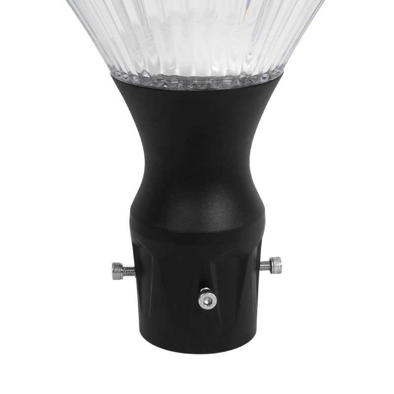 GLOBOSTAR® SQUARE 90503 Φωτιστικό Κεφαλής Post Top Πλατείας/Πάρκου/Κήπου LED 40W 1600lm 120° DC 5V με Ενσωματωμένο Φωτοβολταϊκό Panel 5V 25W & Επαναφορτιζόμενη Μπαταρία Li-ion 3.2V 30000mAh με Αισθητήρα Κίνησης-Ημέρας-Νύχτας Αδιάβροχο IP65 Θερμό Λευκό