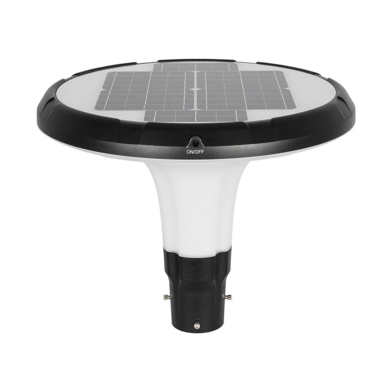 Globostar® SQUARE 90504 Φωτιστικό Κεφαλής Post Top Πλατείας/Πάρκου/Κήπου LED 25W 1000lm με Ανιχνευτή Κίνησης και Αισθητήρα Νυχτός IP65 Ψυχρό Λευκό 6000K - 2 Χρόνια Εγγύηση