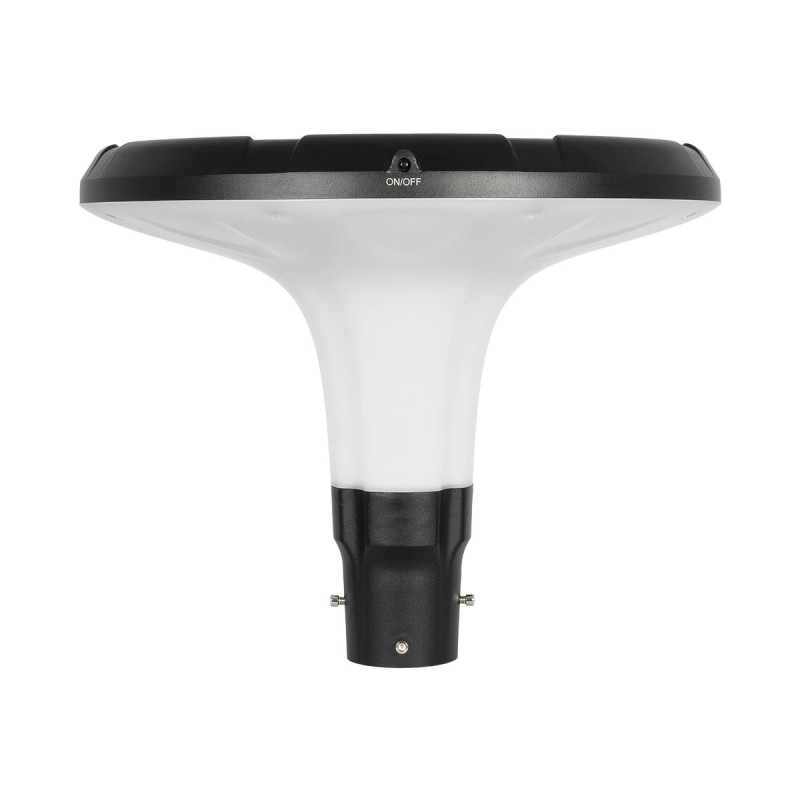 Globostar® SQUARE 90504 Φωτιστικό Κεφαλής Post Top Πλατείας/Πάρκου/Κήπου LED 25W 1000lm με Ανιχνευτή Κίνησης και Αισθητήρα Νυχτός IP65 Ψυχρό Λευκό 6000K - 2 Χρόνια Εγγύηση