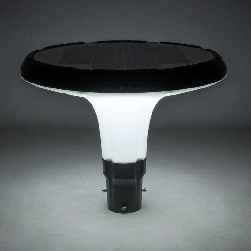 Globostar® SQUARE 90504 Φωτιστικό Κεφαλής Post Top Πλατείας/Πάρκου/Κήπου LED 25W 1000lm με Ανιχνευτή Κίνησης και Αισθητήρα Νυχτός IP65 Ψυχρό Λευκό 6000K - 2 Χρόνια Εγγύηση