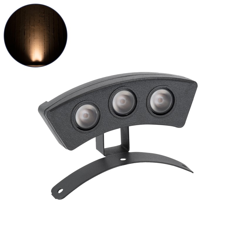 GLOBOSTAR® TREELIGHT-PLANTE 90514 Κυρτή Μπάρα Φωτισμού Wall Washer για Φυτά - Δέντρα LED 3W 315lm 15° DC 24V Αδιάβροχο IP65 Πορτοκαλί 2200K Dimmable - Γκρι Ανθρακί - Μ11 x Π3 x Υ8cm - 3 Χρόνια Εγγύηση