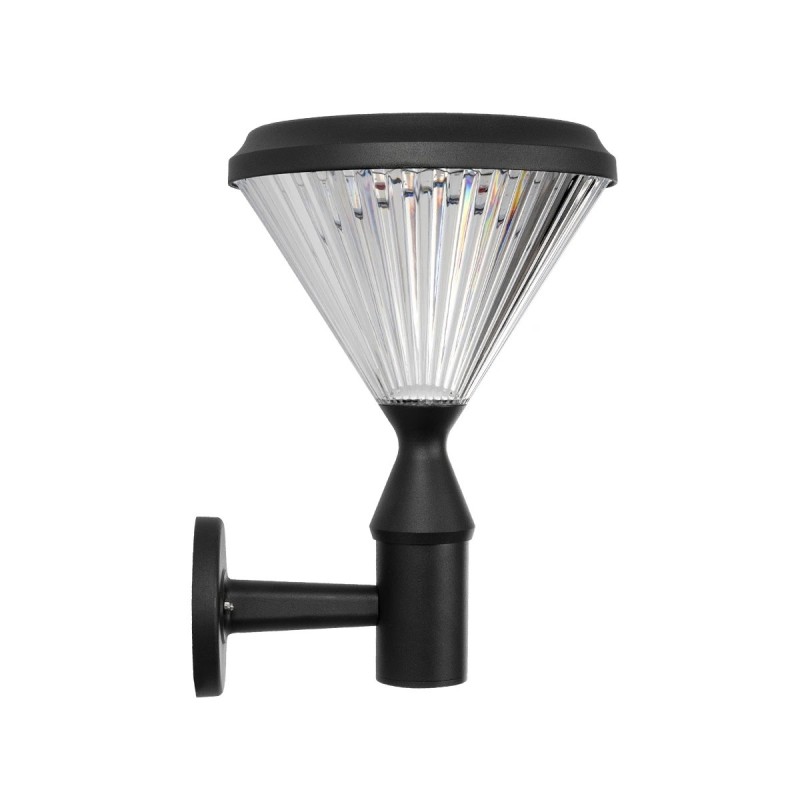 GLOBOSTAR® SOLARTIS 90527 Μοντέρνο Φωτιστικό Τοίχου - Απλίκα LED 10W 1000lm 180° με Ενσωματωμένο Φωτοβολταϊκό Panel 6V 5W & Επαναφορτιζόμενη Μπαταρία Li-ion 3.2V 6000mAh με Αισθητήρα Ημέρας-Νύχτας Αδιάβροχο IP65 Ψυχρό Λευκό 6000K - Sanan SMD Chip - Μα