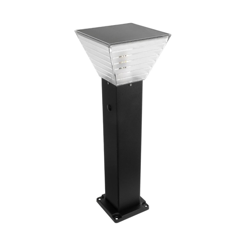 GLOBOSTAR® VEGGIE 90549 Φωτιστικό Κολωνάκι Κήπου με Ντουί 1 x E27 60° AC 220-240V Αδιάβροχο IP65 - Μαύρο - Μ20 x Π20 x Υ60cm - 2 Χρόνια Εγγύηση