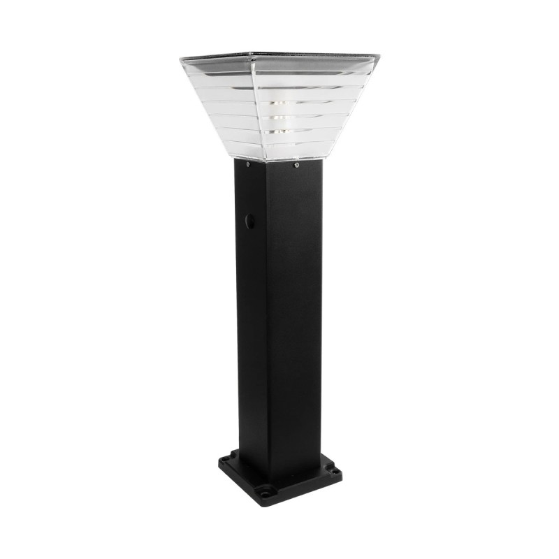 GLOBOSTAR® VEGGIE 90549 Φωτιστικό Κολωνάκι Κήπου με Ντουί 1 x E27 60° AC 220-240V Αδιάβροχο IP65 - Μαύρο - Μ20 x Π20 x Υ60cm - 2 Χρόνια Εγγύηση