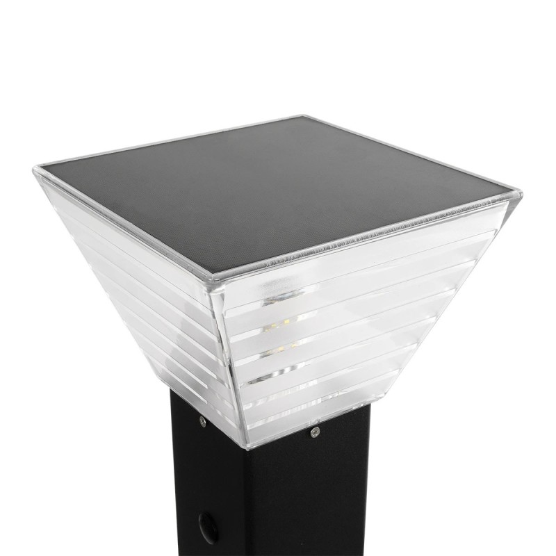 GLOBOSTAR® VEGGIE 90549 Φωτιστικό Κολωνάκι Κήπου με Ντουί 1 x E27 60° AC 220-240V Αδιάβροχο IP65 - Μαύρο - Μ20 x Π20 x Υ60cm - 2 Χρόνια Εγγύηση