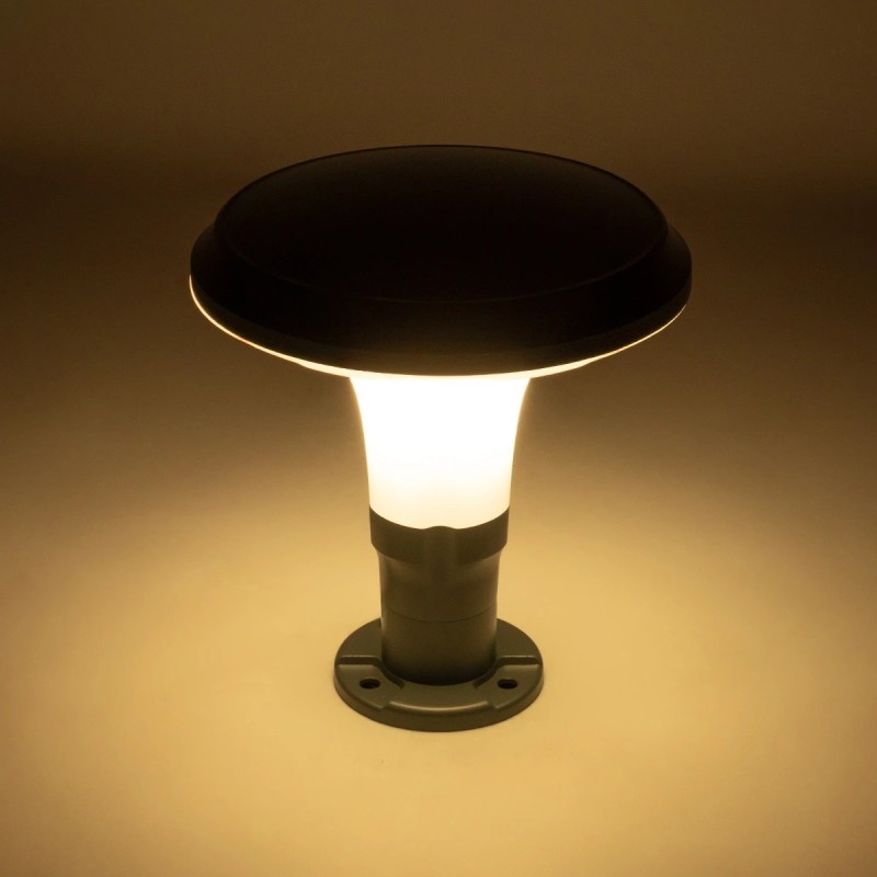 GLOBOSTAR® WHISPER 90553 Φωτιστικό Κολωνάκι Κήπου με Ντουί 1 x E27 AC 220-240V Αδιάβροχο IP65 - Γκρι Ανθρακί - Μ27 x Π27 x Υ29cm