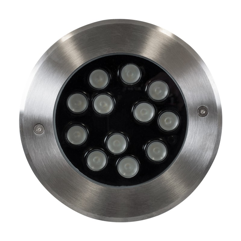 GloboStar® UNDERWATER-JULIA 90570 Υποβρύχιο Χωνευτό Φωτιστικό Σποτ Ειδικό για Σιντριβάνια LED 12W 1020lm 15° DC 24V Αδιάβροχο IP68 Φ18 x Υ11.2cm RGBW DMX512 - Ανοξείδωτο Ατσάλι - 3 Years Warranty