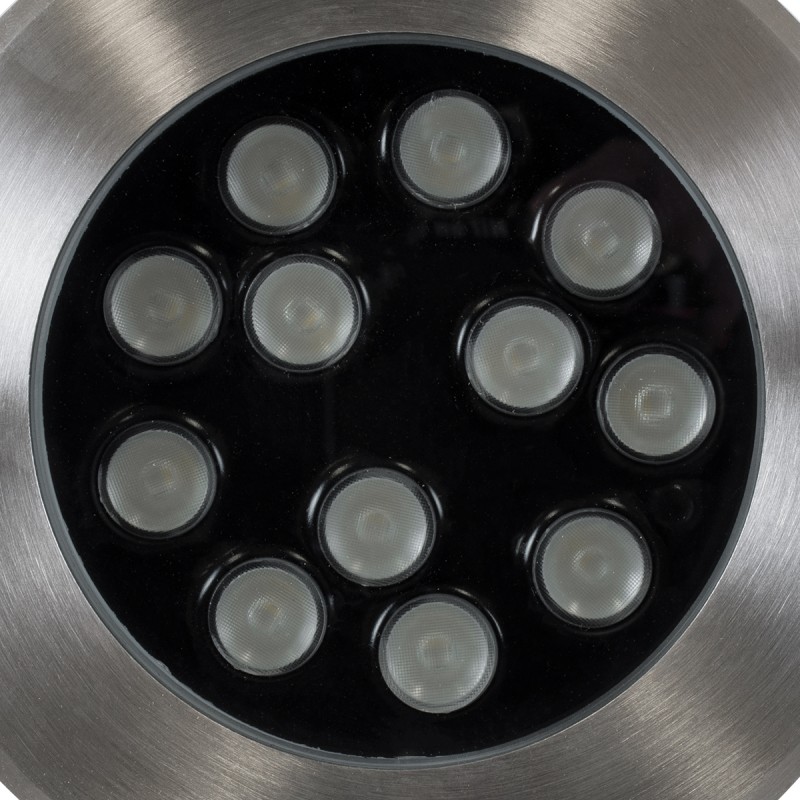 GloboStar® UNDERWATER-JULIA 90570 Υποβρύχιο Χωνευτό Φωτιστικό Σποτ Ειδικό για Σιντριβάνια LED 12W 1020lm 15° DC 24V Αδιάβροχο IP68 Φ18 x Υ11.2cm RGBW DMX512 - Ανοξείδωτο Ατσάλι - 3 Years Warranty