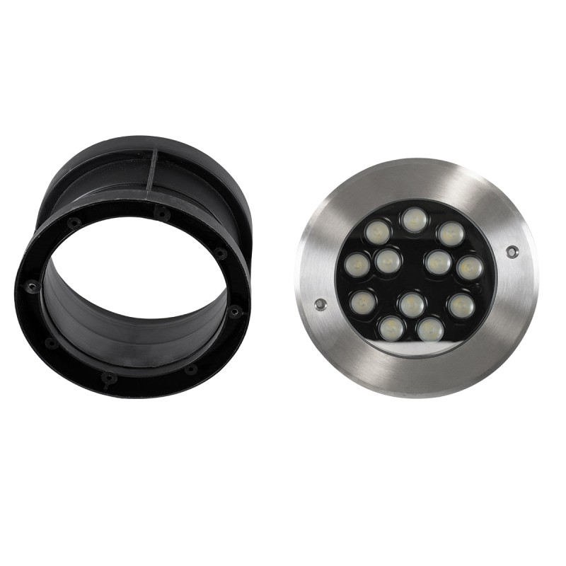 GloboStar® UNDERWATER-JULIA 90570 Υποβρύχιο Χωνευτό Φωτιστικό Σποτ Ειδικό για Σιντριβάνια LED 12W 1020lm 15° DC 24V Αδιάβροχο IP68 Φ18 x Υ11.2cm RGBW DMX512 - Ανοξείδωτο Ατσάλι - 3 Years Warranty