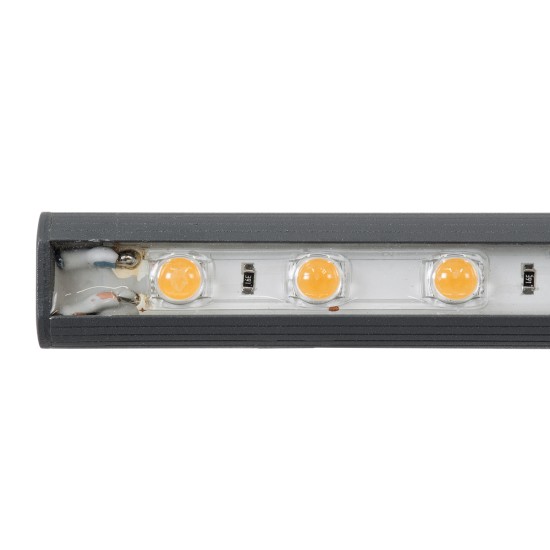 GloboStar® WASHER-STELLAR 90574 Μπάρα Φωτισμού Ultra Slim Wall Washer LED 12W 1020lm 30° DC 24V Αδιάβροχο IP67 Μ100 x Π2 x Υ1.8cm Αρχιτεκτονικό Πορτοκαλί 2200K - Γκρι Ανθρακί - 3 Years Warranty