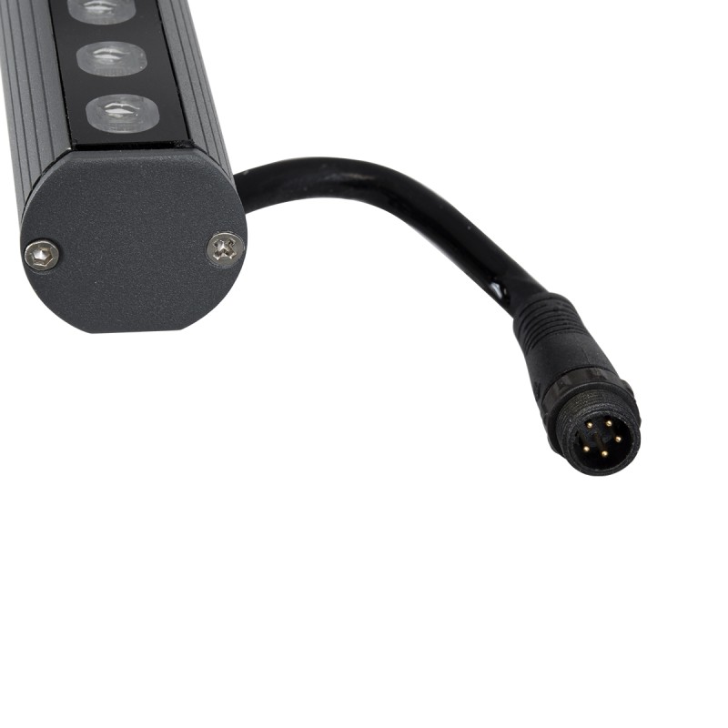 GLOBOSTAR® WASHER-STELLAR 90577 Μπάρα Φωτισμού Wall Washer LED 12W 1020lm 30° DC 24V Αδιάβροχο IP65 Πολύχρωμο RGBW Dimmable DMX512 - Γκρι Ανθρακί - Μ100 x Π3.2 x Υ3cm - 3 Χρόνια Εγγύηση