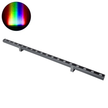 GLOBOSTAR® WASHERPANDA 90581 Μπάρα Φωτισμού Wall Washer LED 18W 1530lm 15° DC 24V Αδιάβροχο IP67 Πολύχρωμο RGBW Dimmable DMX512 - Bridgelux SMD Chip - Γκρι Ανθρακί - Μ100 x Π4 x Υ3.5cm - 3 Χρόνια Εγγύηση