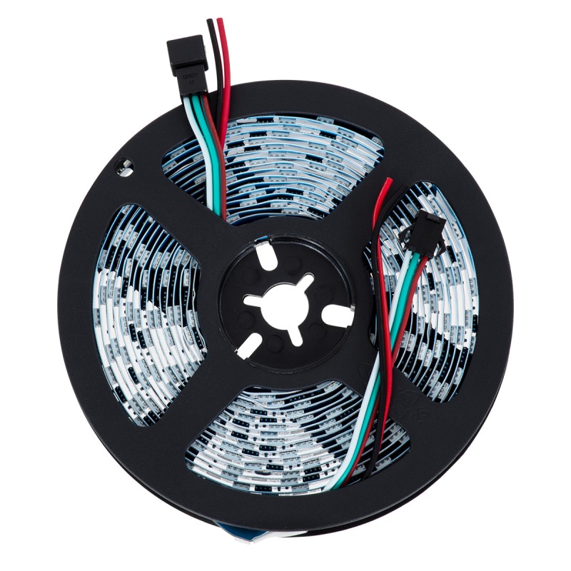 GloboStar® 90588 Digital Pixel Addressable Strip 3 PIN - Ψηφιακή Ταινία LED SMD 5050 14.4W/m 60LED/m 20PIXEL/m SPI/TTL Protocol IC WS2811/UCS16703 1296lm/m 120° DC 12V IP20 Θερμό Λευκό 2700K - Λευκό Σώμα - Μ5000 x Π10 x Υ2mm - Συσκευασία 5 Μέτρων - 5 Χρόν