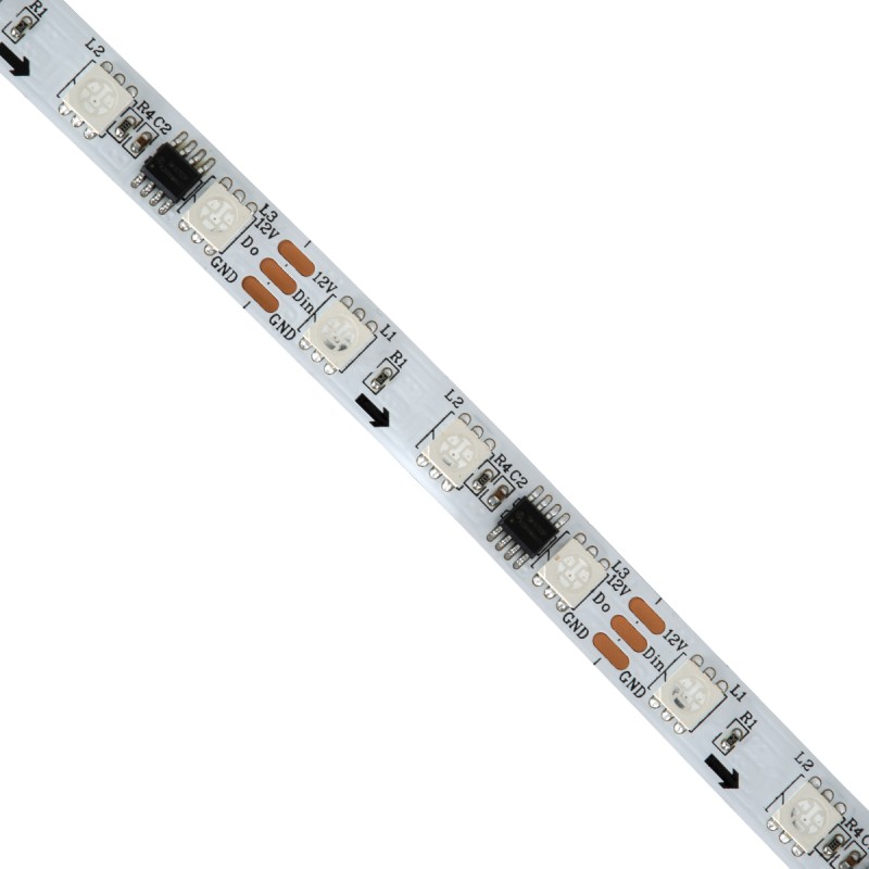 GLOBOSTAR® DIGIPRO 90589 Ψηφιακή Pixel Addressable Ταινία LED 14.4W/m 1152lm/m 120° DC 12V IP20 60 x SMD5050 Chip/m 20 x Pixel/m Πολύχρωμο RGB Dimmable SPI/TTL Protocol IC WS2811/UCS16703 - Μ500 x Π1 x Υ0.2cm - Ρολό 5 Μέτρων - 5 Χρόνια Εγγύηση