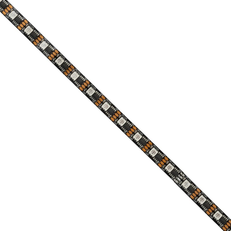 GloboStar® 90604 Digital Pixel Addressable Strip 4 PIN - Ψηφιακή Ταινία LED SMD 5050 14W/m 60LED/m 60PIXEL/m SPI/TTL Protocol IC TM1812 1152lm/m 120° DC 12V IP20 RGB - Μαύρο Σώμα - Μ5000 x Π10 x Υ2mm - Συσκευασία 5 Μέτρων - 5 Χρόνια Εγγύηση