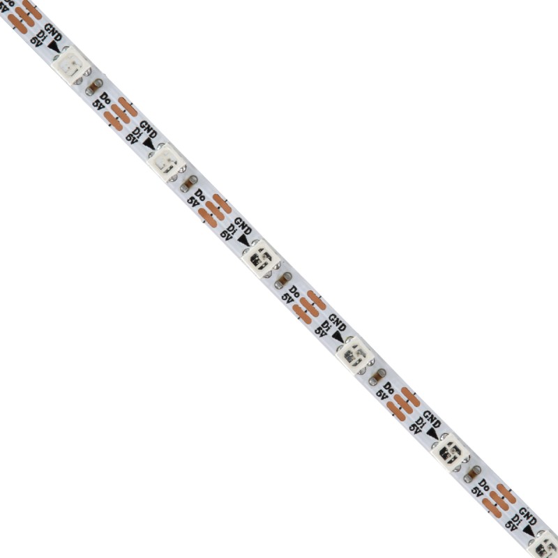 GloboStar® 90605 Digital Pixel Addressable Strip Ultra Slim 3 PIN - Nano Ψηφιακή Ταινία LED SMD 3535 14W/m 60LED/m 60PIXEL/m SPI/TTL Protocol IC WS2812/SK6812 1152lm/m 120° DC 5V IP20 RGB - Λευκό Σώμα - Μ2000 x Π4 x Υ1mm - Συσκευασία 2 Μέτρων - 5 Χρόνια Ε