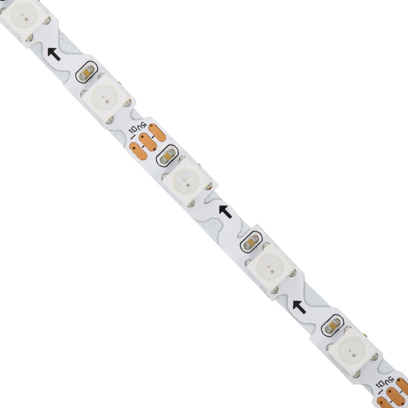 GloboStar® 90606 Digital Pixel Addressable Strip Ultra Slim 3 PIN - Nano Zig Zag S Ψηφιακή Ταινία LED SMD 5050 14W/m 60LED/m 20PIXEL/m SPI/TTL Protocol IC WS2812/SK6812 1152lm/m 120° DC 5V IP20 RGB - Λευκό Σώμα - Μ2000 x Π6 x Υ2mm - Συσκευασία 2 Μέτρων -