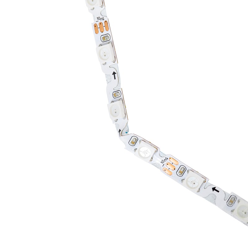 GloboStar® 90606 Digital Pixel Addressable Strip Ultra Slim 3 PIN - Nano Zig Zag S Ψηφιακή Ταινία LED SMD 5050 14W/m 60LED/m 20PIXEL/m SPI/TTL Protocol IC WS2812/SK6812 1152lm/m 120° DC 5V IP20 RGB - Λευκό Σώμα - Μ2000 x Π6 x Υ2mm - Συσκευασία 2 Μέτρων -