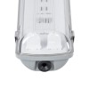 GLOBOSTAR® VIGAS 90611 Γραμμικό Βιομηχανικό Φωτιστικό Σκαφάκι Tri-Proof με Μεταλλικά Clips για 2 x Λάμπες T8 G13 60cm Τύπου Φθορίου LED Τροφοδοσίας Ενός Άκρου 120° AC 220-240V Αδιάβροχο IP65 - Γκρι με Διάφανο Κάλυμμα Πλαστικό PC - Μ66 x Π11.5 x Υ9cm