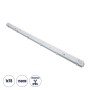 GLOBOSTAR® VIGAS 90614 Γραμμικό Βιομηχανικό Φωτιστικό Σκαφάκι Tri-Proof με Μεταλλικά Clips για 1 x Λάμπες T8 G13 150cm Τύπου Φθορίου LED Τροφοδοσίας Ενός Άκρου 120° AC 220-240V Αδιάβροχο IP65 - Γκρι με Διάφανο Κάλυμμα Πλαστικό PC - Μ156 x Π8 x Υ9cm