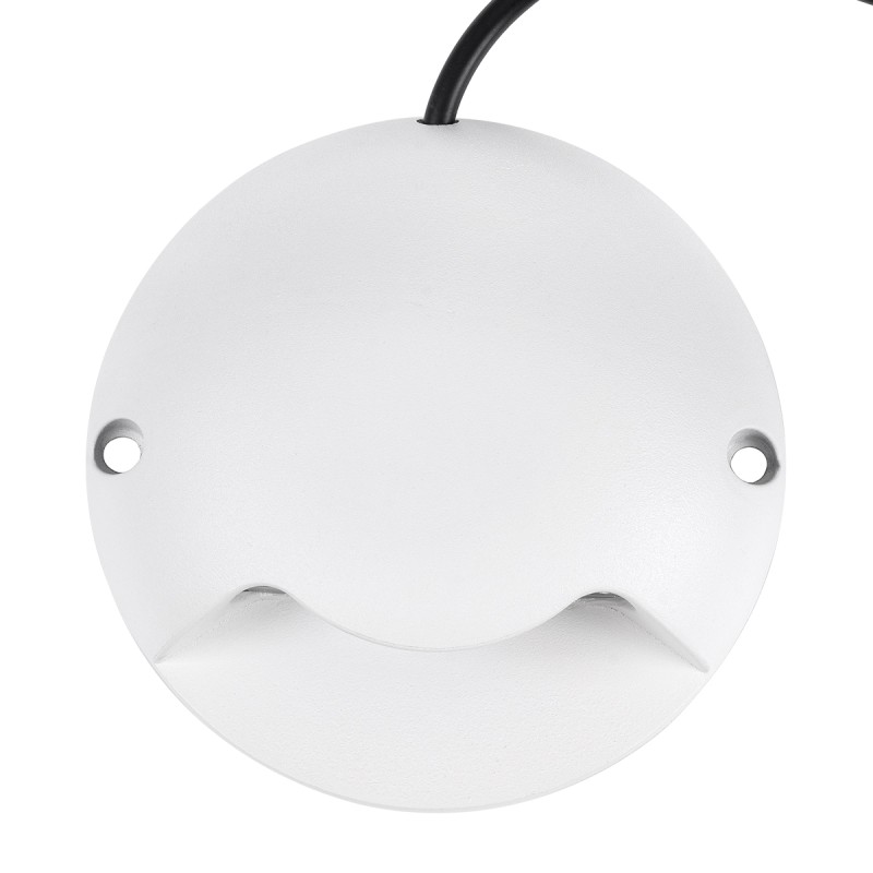 GloboStar® STEP-LUNA 90619 Επιφανειακό Φωτιστικό Σκαλοπατιού - Διαδρόμου LED 3W 330lm 10° DC 24V Αδιάβροχο IP65 Φ12 x Υ3cm Θερμό Λευκό 3000K - Λευκό - 3 Years Warranty