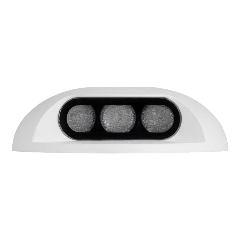 GloboStar® STEP-LUNA 90621 Επιφανειακό Φωτιστικό Σκαλοπατιού - Διαδρόμου LED 6W 600lm 10° DC 24V Αδιάβροχο IP65 Φ12 x Υ3cm Πολύχρωμο RGB DMX512 - Λευκό - 3 Years Warranty