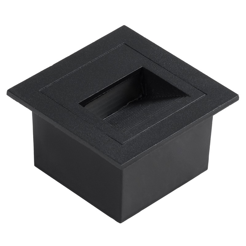 GLOBOSTAR® STEP-MINA 90625 Χωνευτό Αρχιτεκτονικό Φωτιστικό Διαδρόμου/Σκαλοπατιού LED 3W 330lm 30° DC 24V Αδιάβροχο IP65 Θερμό Λευκό 2700K Dimmable - Μαύρο - Μ8.3 x Π8.3 x Υ5cm / Q6.6cm - 3 Χρόνια Εγγύηση